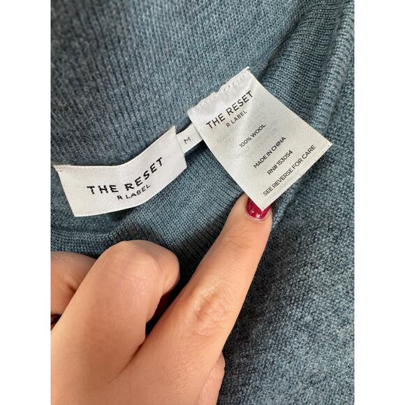 The Reset R Label 100% Wool Cropped Pants Blue Size Medium Pockets - Picture 3 of 4